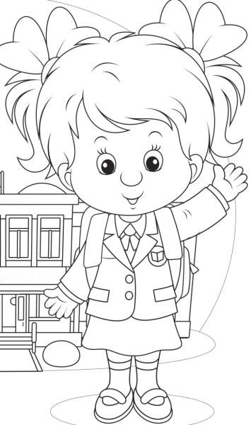 Ученица раскраска для детей