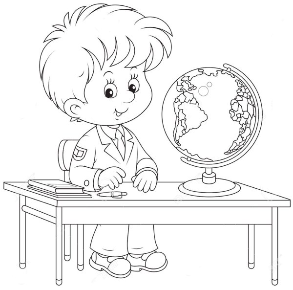 Раскраска ученики в школе