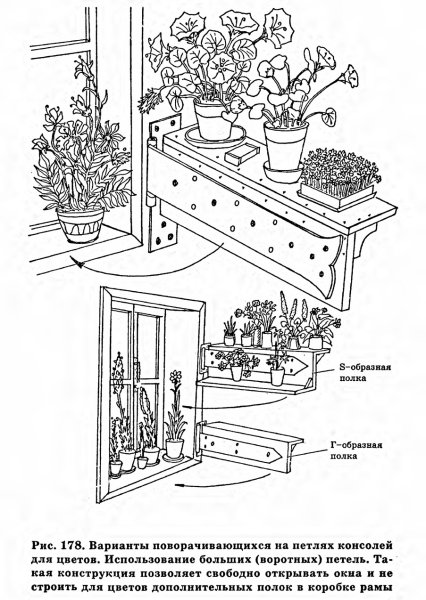 Схемы полок на окно для цветов