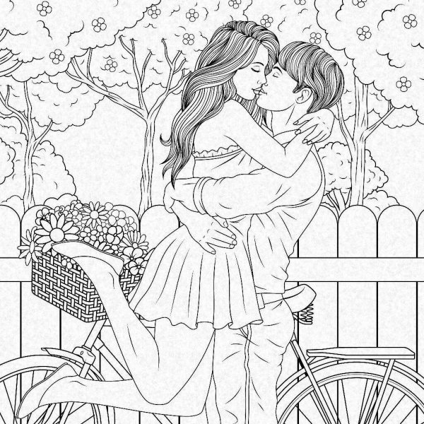 Романтические раскраски