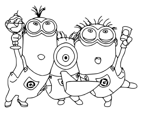 Миньоны картинки раскраски