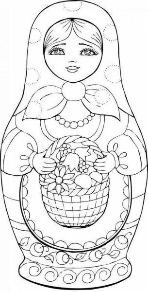 Сергиево-Посадская Матрешка раскраска