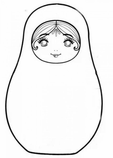 Матрешка раскраска для детей