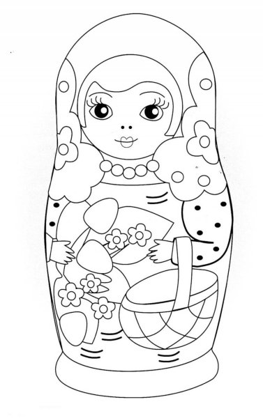Раскраска Матрешка
