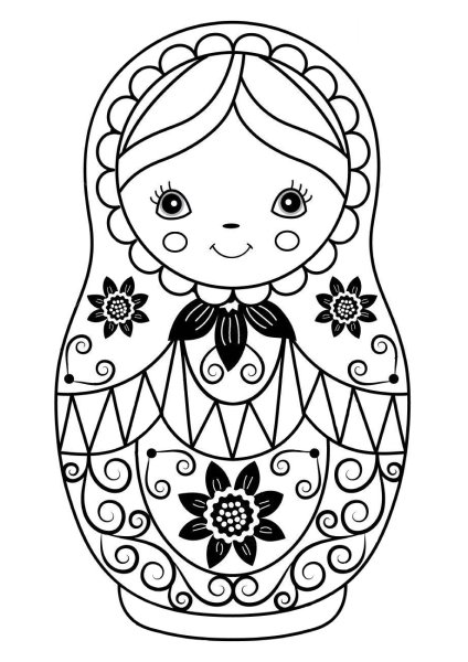 Матрешка разукрашка