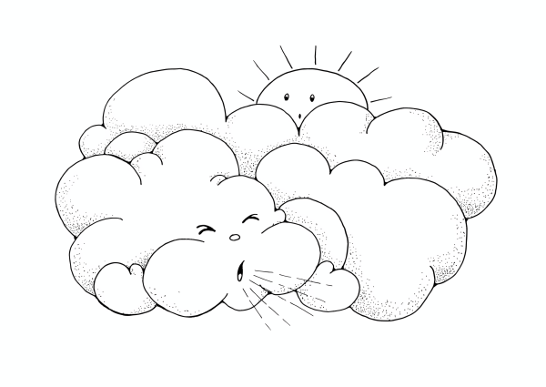 Облачко раскраска для детей