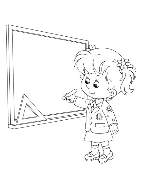 Раскраска ученик у доски