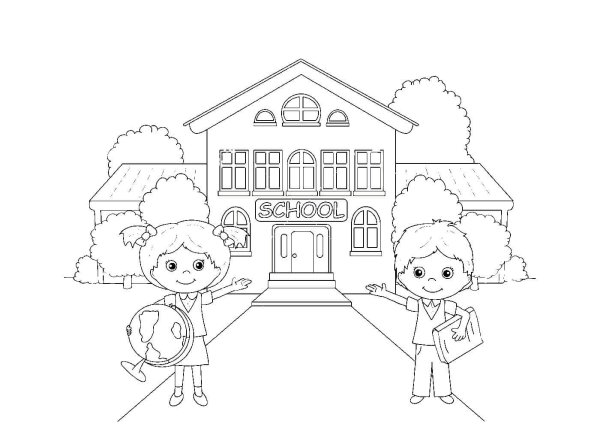 Раскраска школа