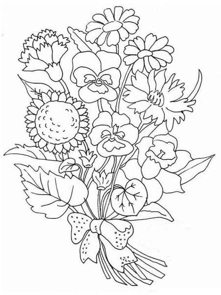 Раскраска букет цветов