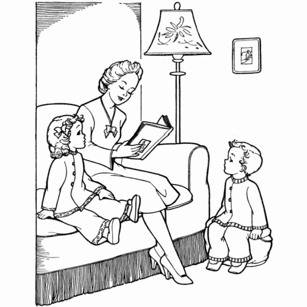 Мама раскраска для детей