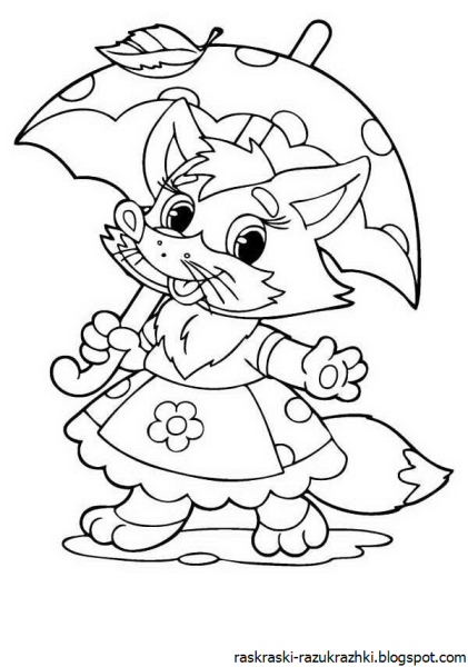 Лисичка раскраска для детей