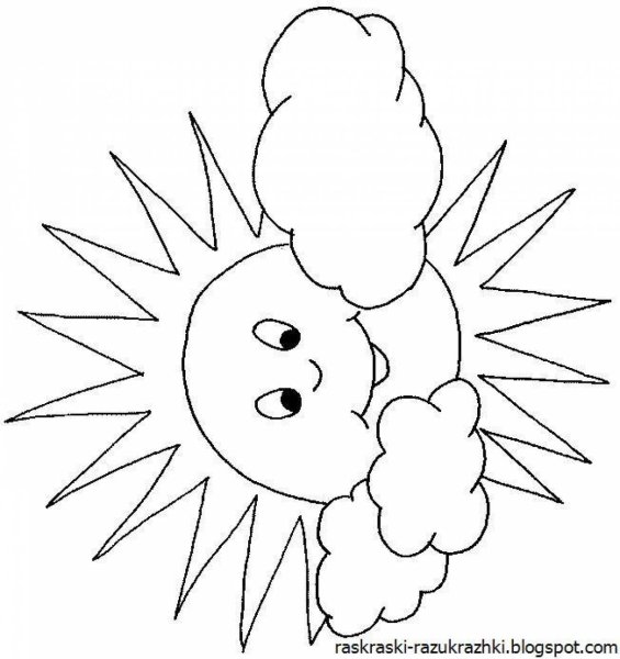 Солнышко раскраска для детей