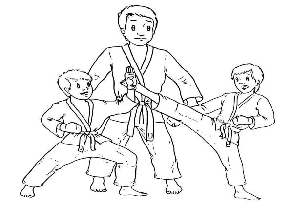 Каратэ раскраска для детей