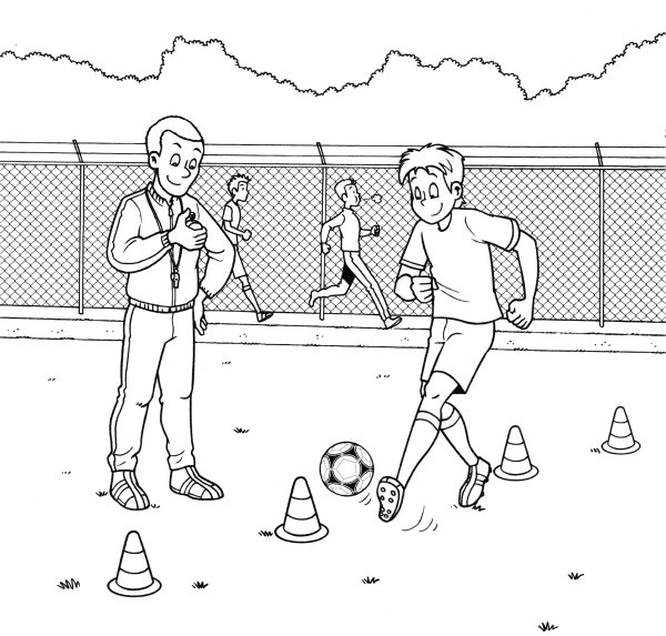 Футбольный тренер раскраска