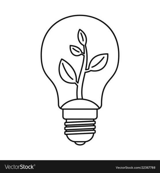 Контур лампочки для раскрашивания