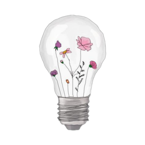 Рисунок лампочка с цветами