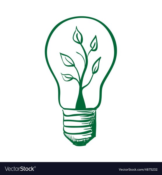 Лампочка с ростком вектор