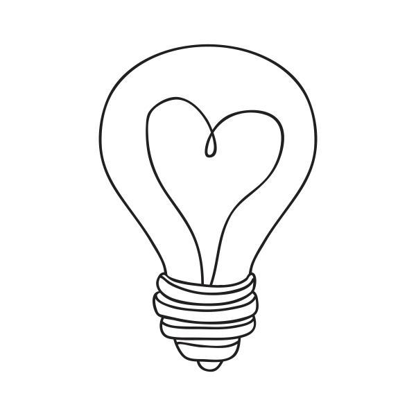 Лампочка с сердечком вектор