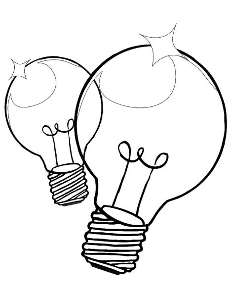 Лампочка раскраска для детей