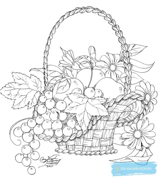 Корзина раскраска