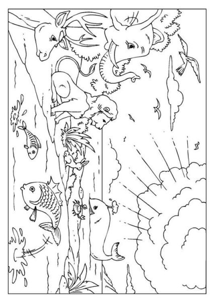 Сотворение мира раскраска