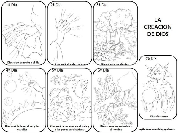 Сотворение мира раскраска