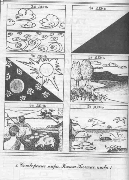 Сотворение мира раскраска