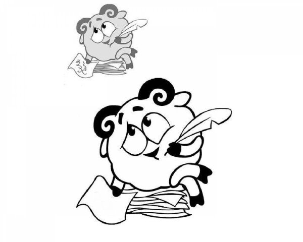 Раскраска Смешарики Бараш