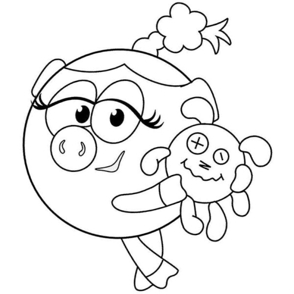 Раскраски для девочек Смешарики Нюша