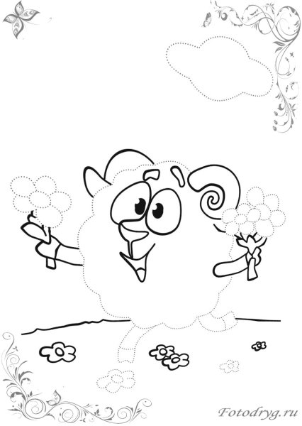 Раскраска по цифрам Смешарики