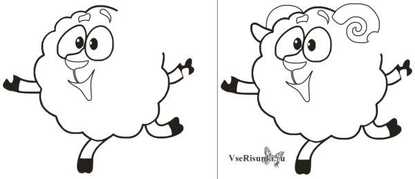 Смешарики Бараш для срисовки