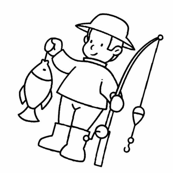 Раскраска Рыбак