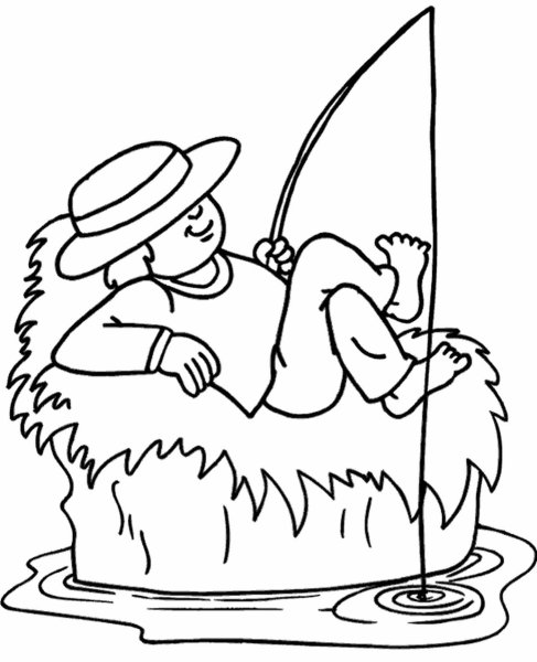 Раскраска рыбалка