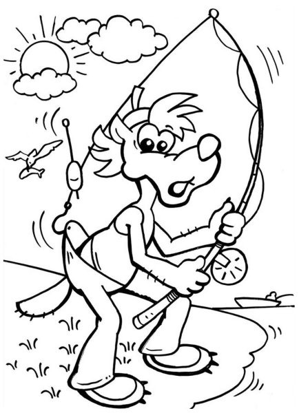 Раскраска рыбалка