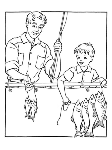 Раскраска рыбалка