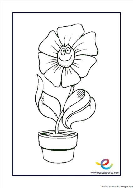 Горшок для цветов раскраска