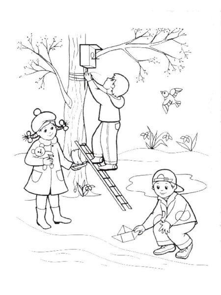 Раскраска апрель