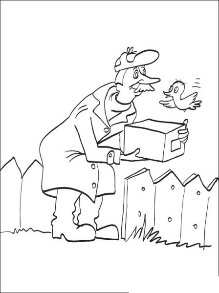 Почтальон Печкин раскраска