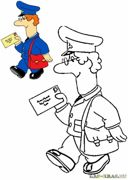 Раскраска почтальон