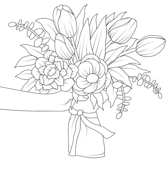 Раскраска букет цветов