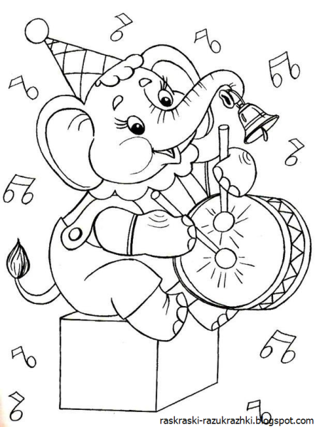 Раскраска музыкальные инструменты для детей