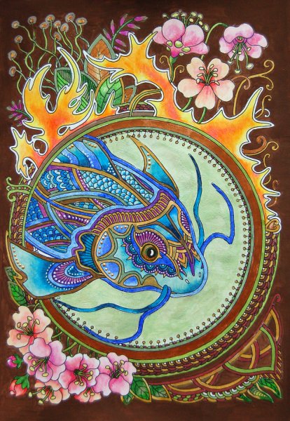 Раскраска антистресс ветер уносит цветы