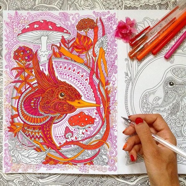 Раскраска ветер уносит цветы цветная