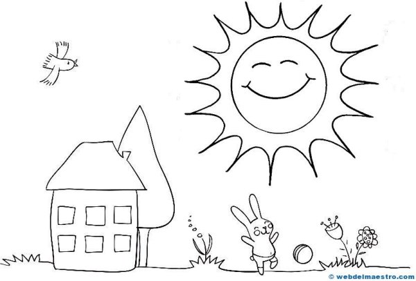 Раскраска Солнечный день