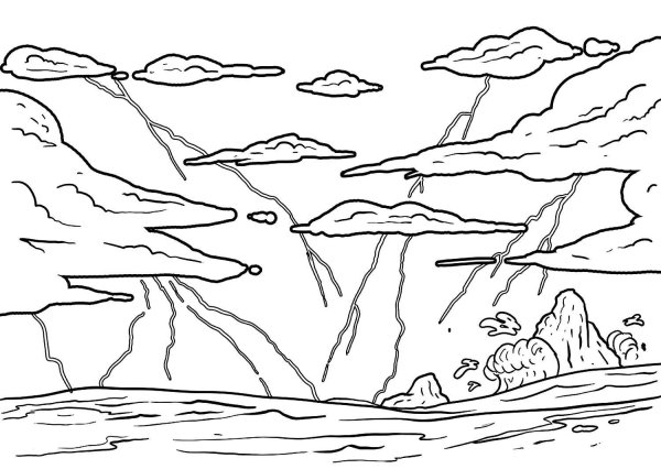 Морской пейзаж раскраска