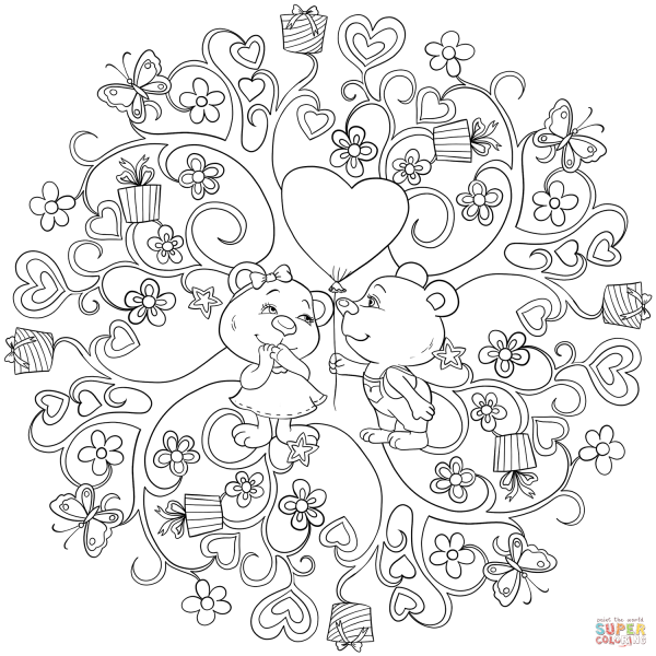 Раскраска антистресс влюбленные