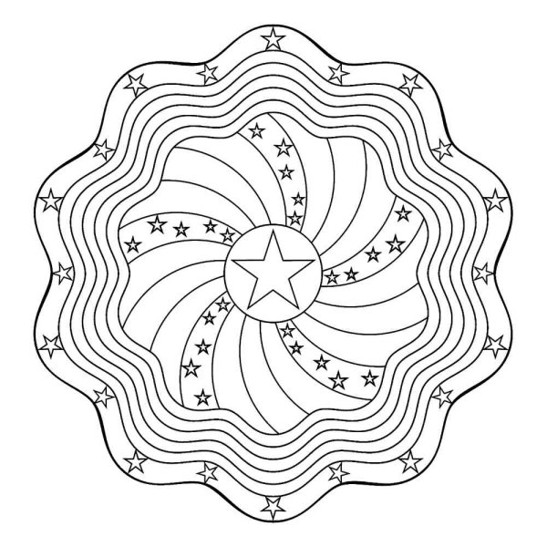 Мандала для раскрашивания космос