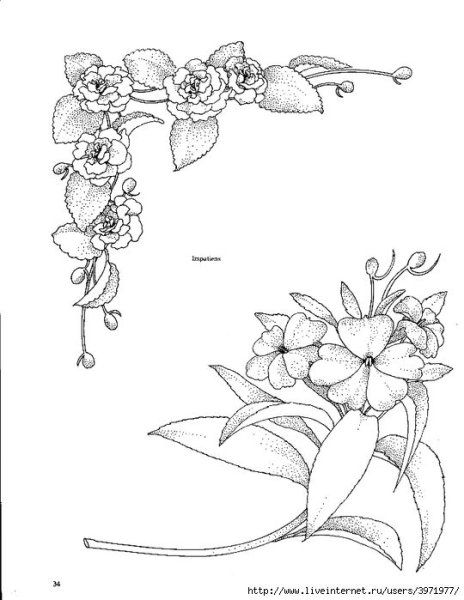 Рисунок цветов на угол