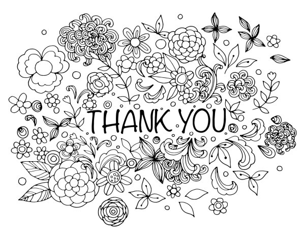 Спасибо раскраска