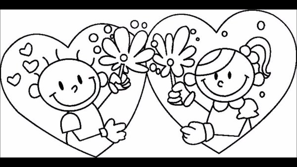 Валентинка шаблон для печати